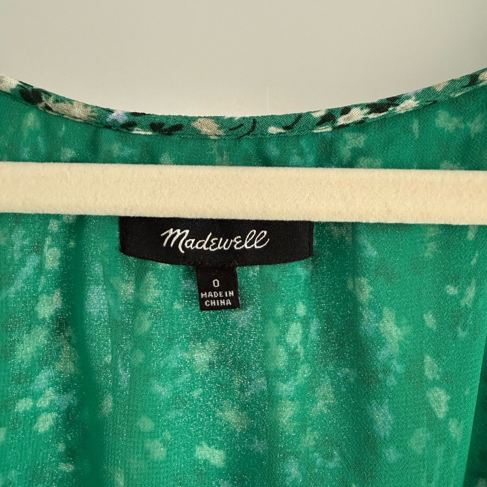 Madewell Green Floral Maxi Dress with Puff Sleeves - Picture 2 of 3